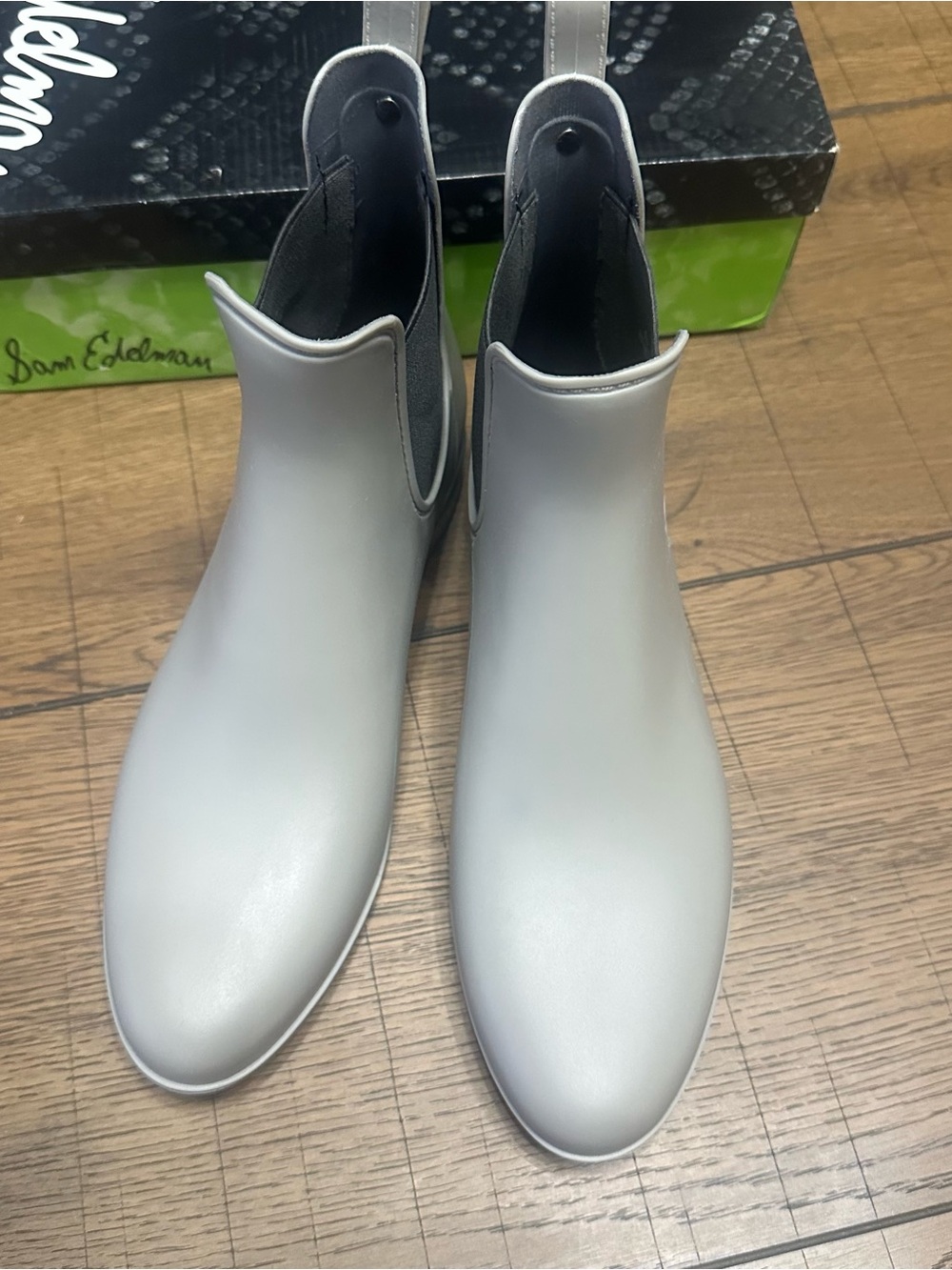 Sam Edelman Light Gray Chelsea Rain Boots